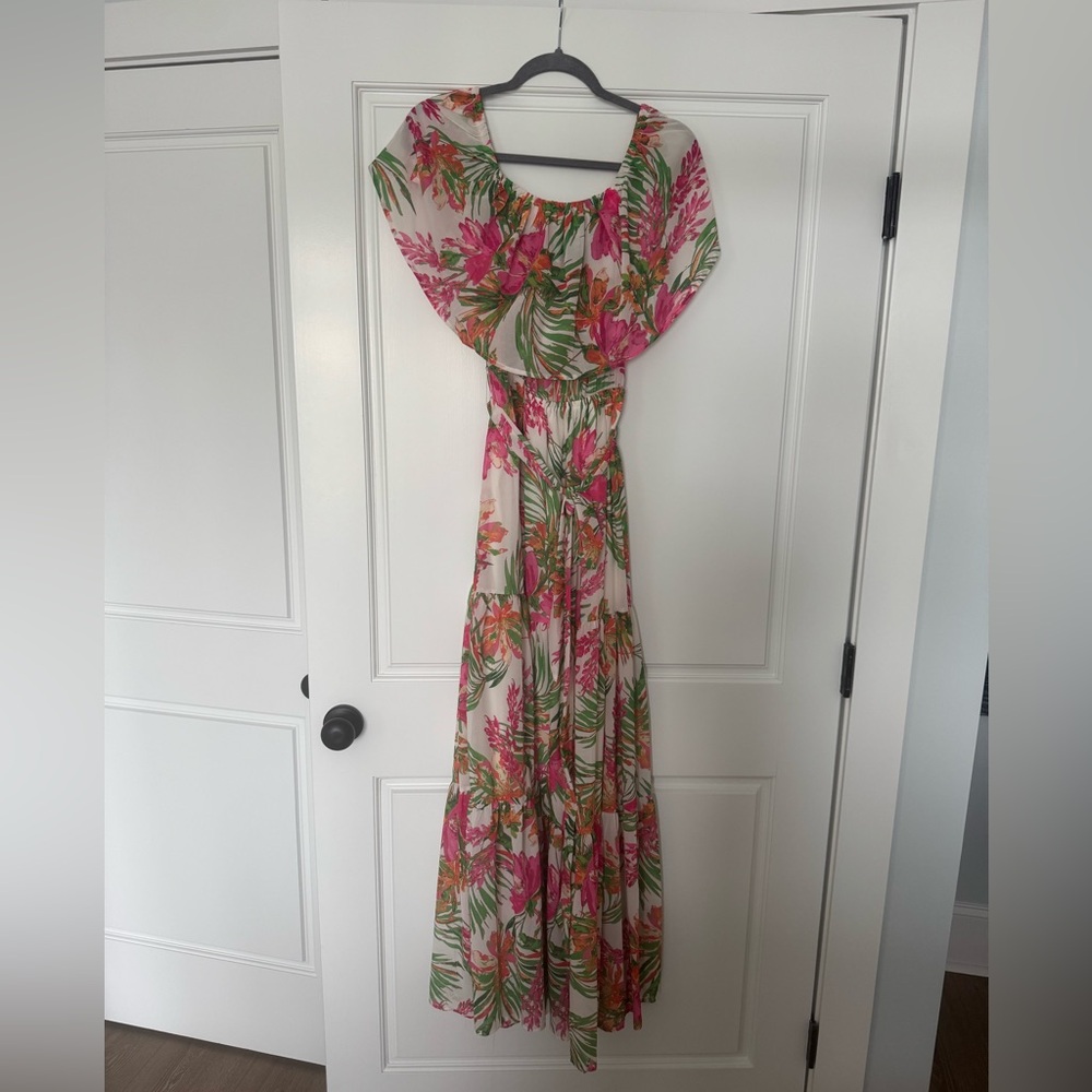 Baltic Born Pink and Orange Tropical Maxi Dress